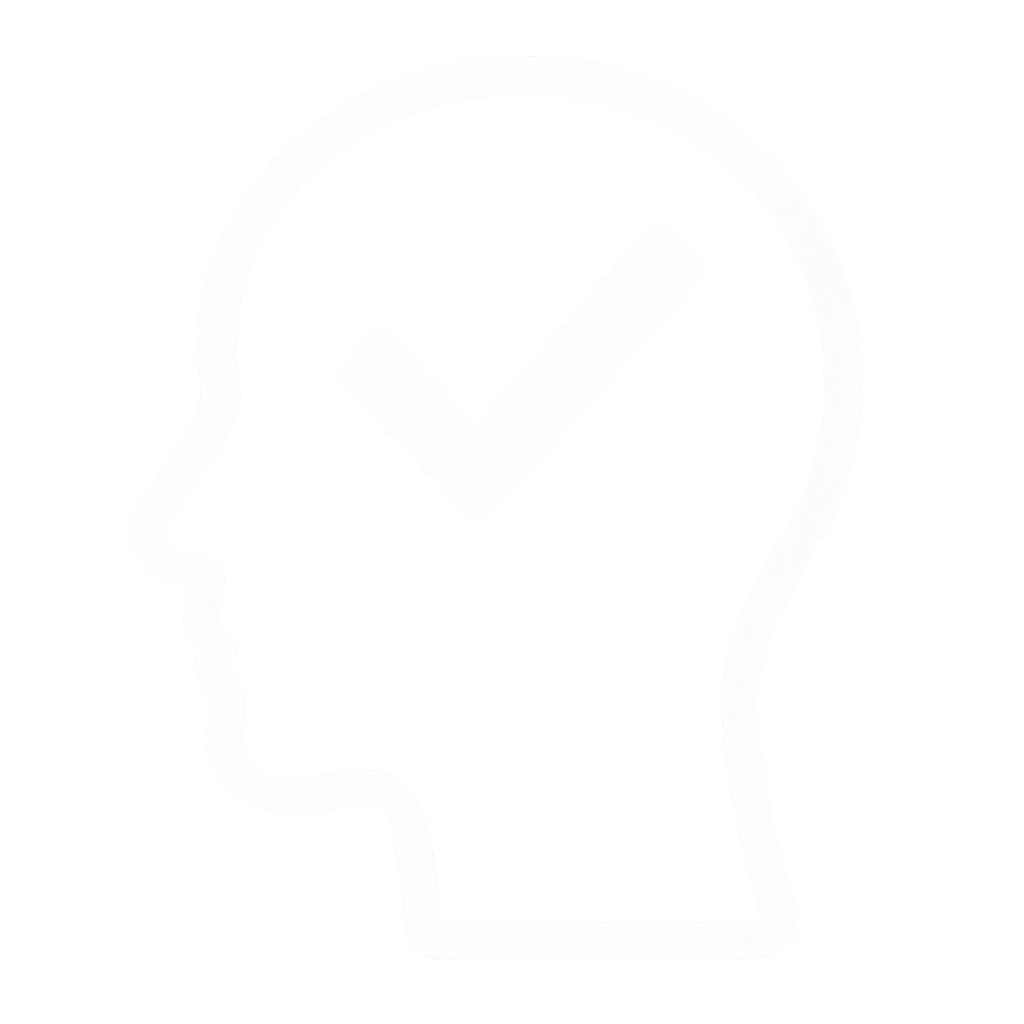 Head with checkmark